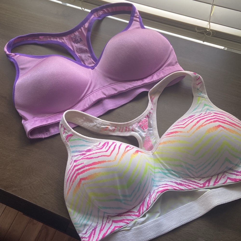 Multicolored Zebra Print & Purple PINK Bra Bundle